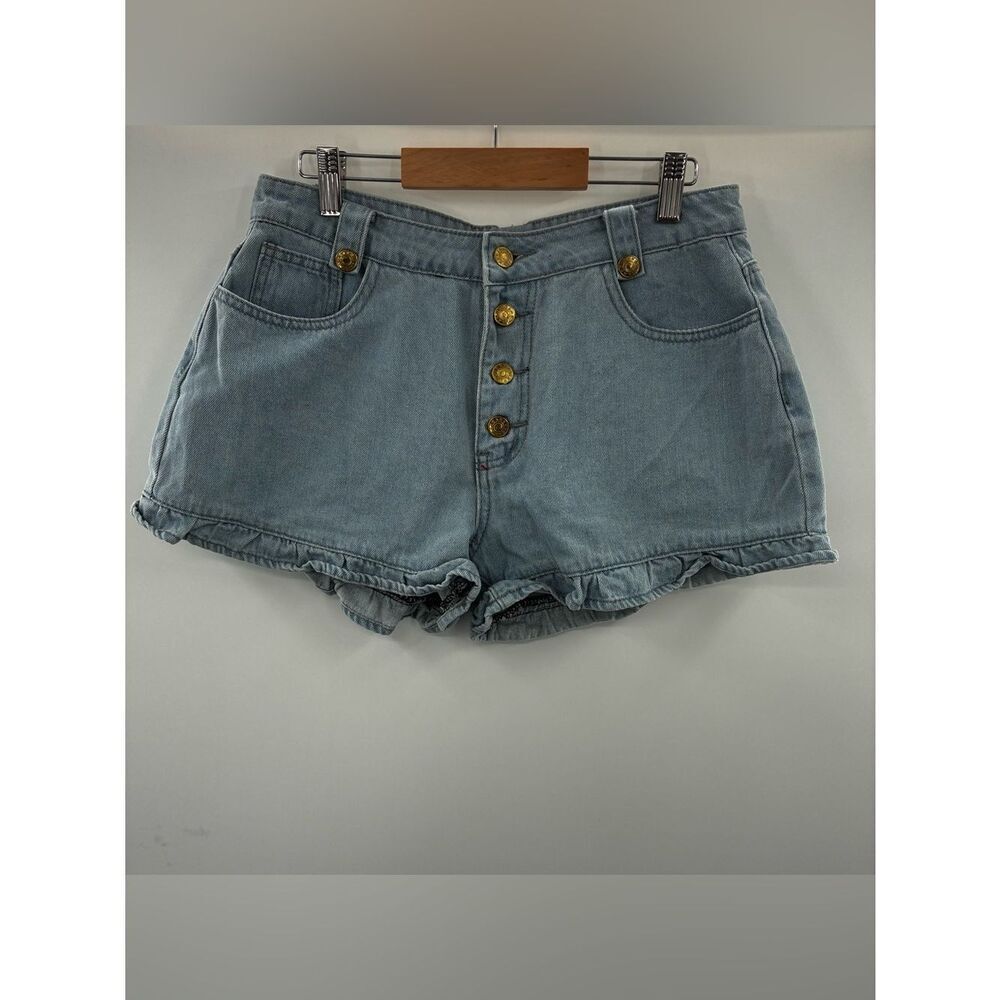 3For$320 SHEIN High-Rise Light Blue Denim Shorts with Button Front size: M